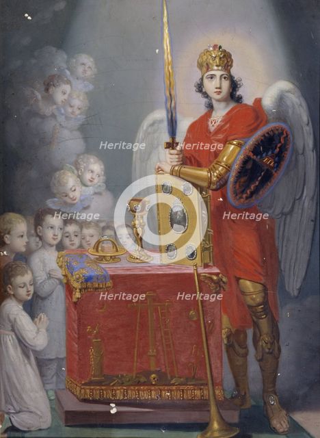 The Children of the Emperor Paul I before the altar, protected by Archangel Michael. Artist: Borovikovsky, Vladimir Lukich (1757-1825)