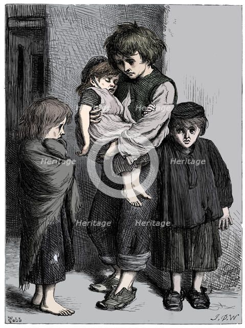 The Children of the Poor (Les Enfants Pauvres) - The Ragged Babes That Weep, c1875. Artist: T Cobb.