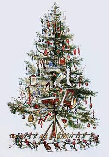 The Children Danced Gayly Around The Tree 1882. Creator: Unknown