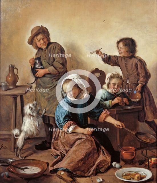 The Children's Meal, ca 1665. Creator: Steen, Jan Havicksz (1626-1679).
