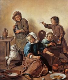 The Children's Meal, ca 1665. Creator: Steen, Jan Havicksz (1626-1679)