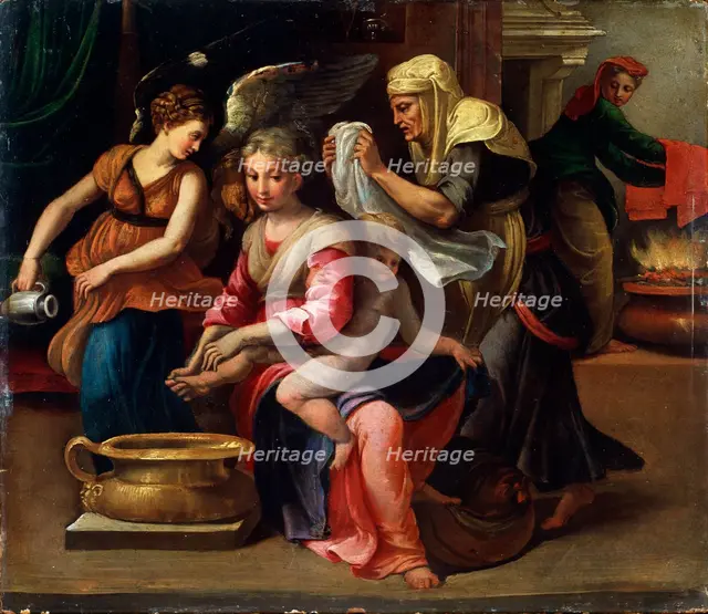 'The Child's Bath', 16th century.  Artist: Parmigianino    