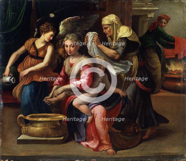 'The Child's Bath', 16th century.  Artist: Parmigianino    