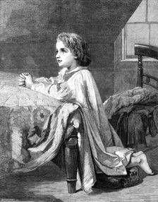 "The Child's Prayer", by H. Lejeune, from Mr. Morby's Collection, Royal Exchange..., 1862. Creator: W Thomas