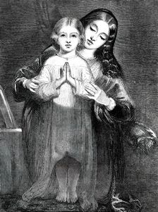 The Child's Prayer - painted by R. Redgrave, A.R.A., 1850. Creator: T. Williams