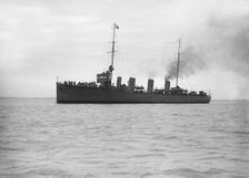 The Chilean Destroyer Almirante Lynch under way, 1914. Creator: Kirk & Sons of Cowes