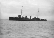 The Chilean Destroyer Almirante Lynch under way, 1914. Creator: Kirk & Sons of Cowes