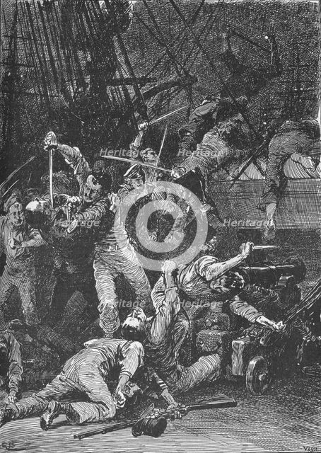 The Chilian Cutlasses Swept The Deck, 1902. Artist: Unknown.