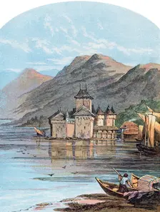 The Chillon Castle, Lake Geneva, Switzerland, 1864