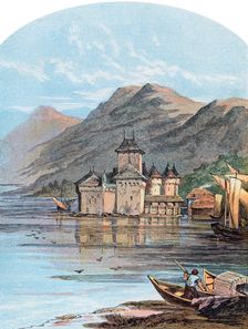 The Chillon Castle, Lake Geneva, Switzerland, 1864