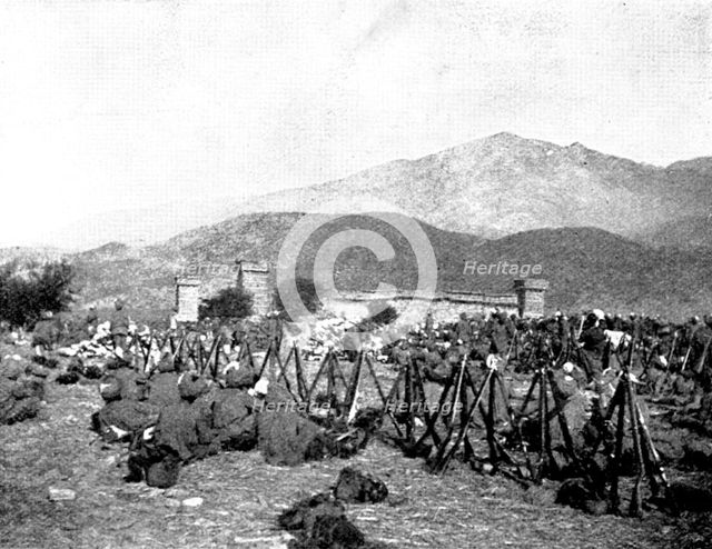 The Chitral Campaign: Fort Sadu, Third Brigade of 25th Punjab Infantry, under General Gatacre, 1895. Creator: Unknown.