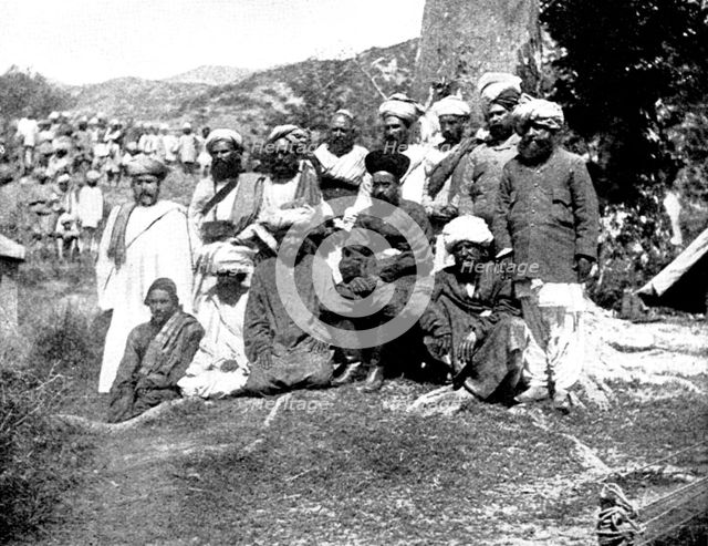 The Chitral Campaign: the Khan of Dir and his suite, 1895. Creator: Unknown.