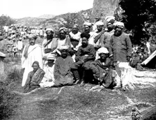 The Chitral Campaign: the Khan of Dir and his suite, 1895. Creator: Unknown