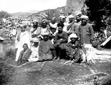 The Chitral Campaign: the Khan of Dir and his suite, 1895. Creator: Unknown