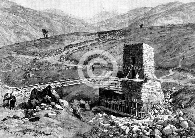 The Chitral Expedition: the Bridge at Chitral, 1895. Creator: P Naumann.