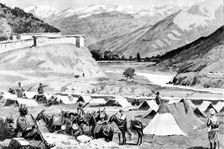 The Chitral Expedition: post of Janbatai, on the road to Dir, looking up the Barawal Valley, 1895. Creator: George Meisenbach