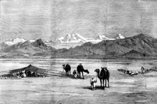 The Chitral Expedition: Plains of Yusufzai, showing Malakand Pass in the mountains, 1895. Creator: P Naumann