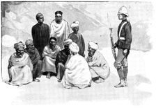 The Chitral Expedition: Swat prisoners taken at the Malakand Fight, 1895. Creator: Unknown
