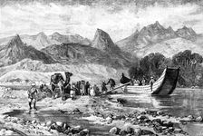 The Chitral Expedition: Swat River ferry at Abazai, 1895. Creator: P Naumann