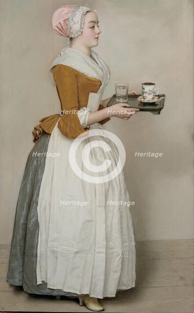 The Chocolate Girl (La Belle Chocolatière de Vienne), c. 1745. Artist: Liotard, Jean-Étienne (1702-1789)