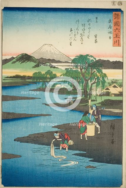 The Chofu Jewel River in Musashi Province (Musashi Chofu no Tamagawa), from the series "Si..., 1857. Creator: Ando Hiroshige.