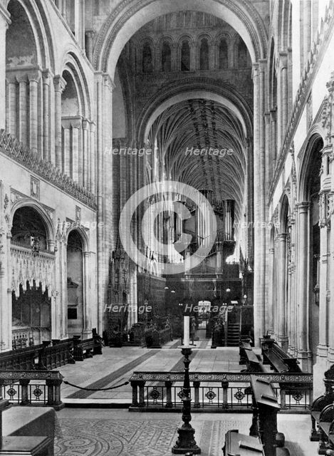 The choir, Norwich Cathedral, 1924-1926. Artist: Francis Frith & Co