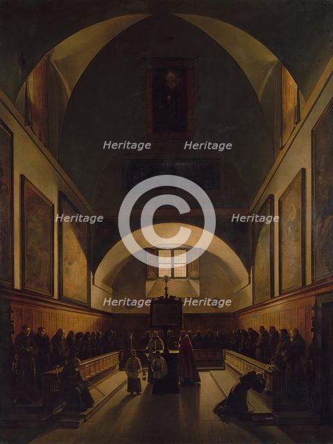 The Choir of the Capuchin Church in Rome, 1814-15. Creator: Francois-Marius Granet.