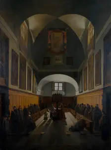 The choir of the Capuchin Church, Rome 1817. Creator: Francois-Marius Granet