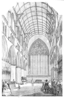 The Choir of the Cathedral Church of St. Mary, Carlisle, restored, 1857. Creator: J. & A.W.