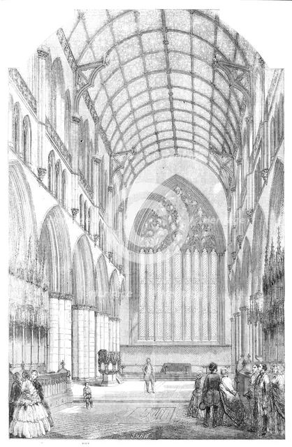 The Choir of the Cathedral Church of St. Mary, Carlisle, restored, 1857. Creator: J. & A.W..