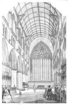 The Choir of the Cathedral Church of St. Mary, Carlisle, restored, 1857. Creator: J. & A.W.