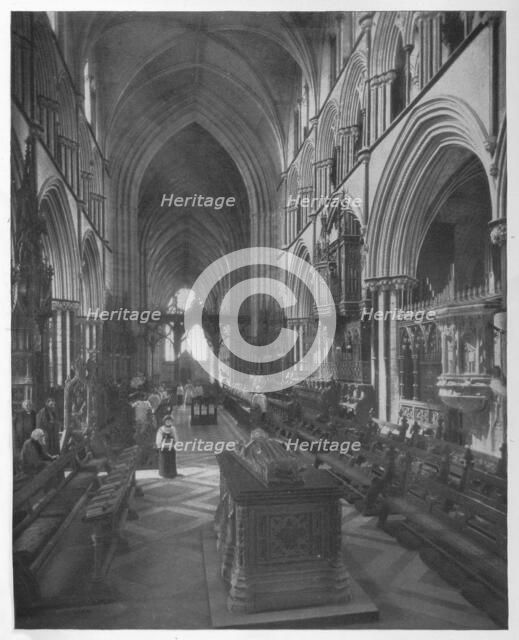 'The Choir of Worcester Cathedral', c1917, (1917). Artist: Unknown.