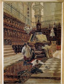 The Choir oil by Enrique Simonet