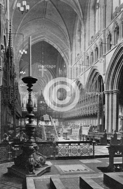 The choir, Chester Cathedral, Cheshire, 1924-1926. Artist: Unknown