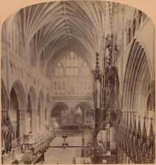 The Choir from the western end, Cathedral, Exeter, England 1900. Creator: Underwood & Underwood