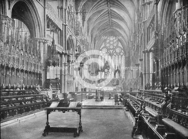 'The Choir, Lincoln Cathedral', 1902. Artist: Unknown.