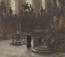 The Choirstalls in the Mainz Cathedral, 1869. Creator: Adolph Menzel