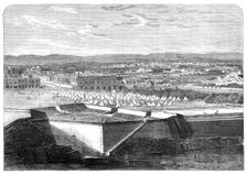 The Cholera at Malta: sanitary encampment of the 4th (King's Own) Regiment on the Floriana, 1865. Creator: Unknown