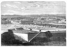 The Cholera at Malta: sanitary encampment of the 4th (King's Own) Regiment on the Floriana, 1865. Creator: Unknown