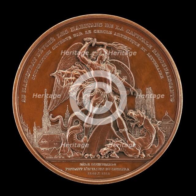 The Cholera Epidemics of 1849 and 1854 [reverse], 1854. Creator: Joseph Pierre Braemt.