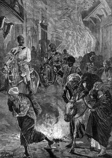 The Cholera in Cairo: the people leaving Boulak, 1883. Creator: Unknown