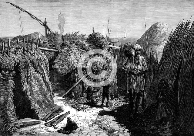 The Cholera in Egypt: its source and cause - village of fishermen on Fly Island, Lake Menzaleh, 1883 Creator: Unknown.