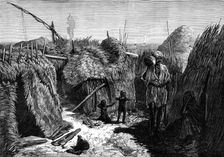 The Cholera in Egypt: its source and cause - village of fishermen on Fly Island, Lake Menzaleh, 1883 Creator: Unknown