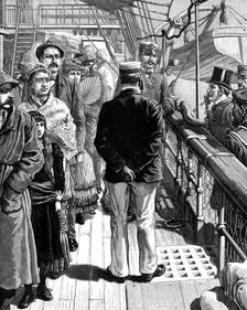 The Cholera in Egypt: quarantine examination at Brindisi, 1883. Creator: Unknown