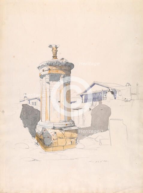 The Choregic Monument of Lysikrates, Athens, July 1846. Creator: Thomas Hartley Cromek.