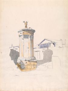 The Choregic Monument of Lysikrates, Athens, July 1846. Creator: Thomas Hartley Cromek