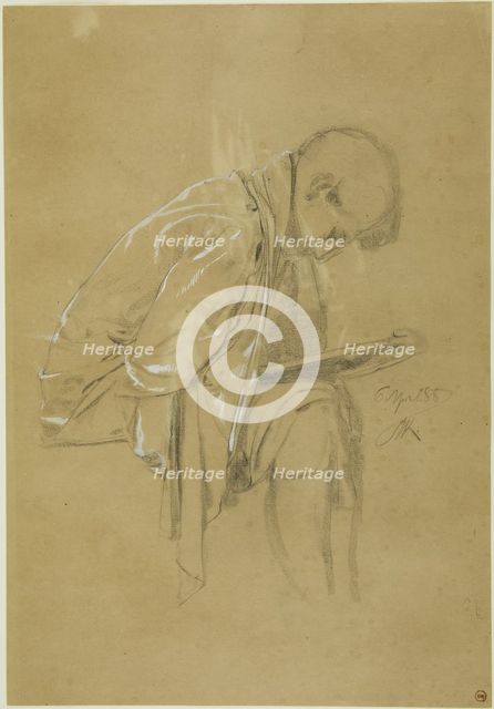 The Chronicler (recto and verso), April 5, 1888 (recto); April 6, 1888 (verso). Creator: Max Klinger.