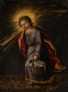 The Christ Child Carrying Passion Instruments, (1610-1630 ?). Creator: Flemish workshop of Hieronymus Wierix