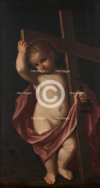 The Christ Child Holding a Cross, 17th century. Creator: After Guercino  (1591-1666)  .