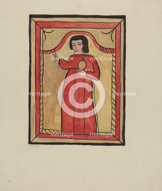 The Christ Child-Retalba El Nino Perdido, (The Lost Child) a Retabla, 1935/1942. Creator: E. Boyd.